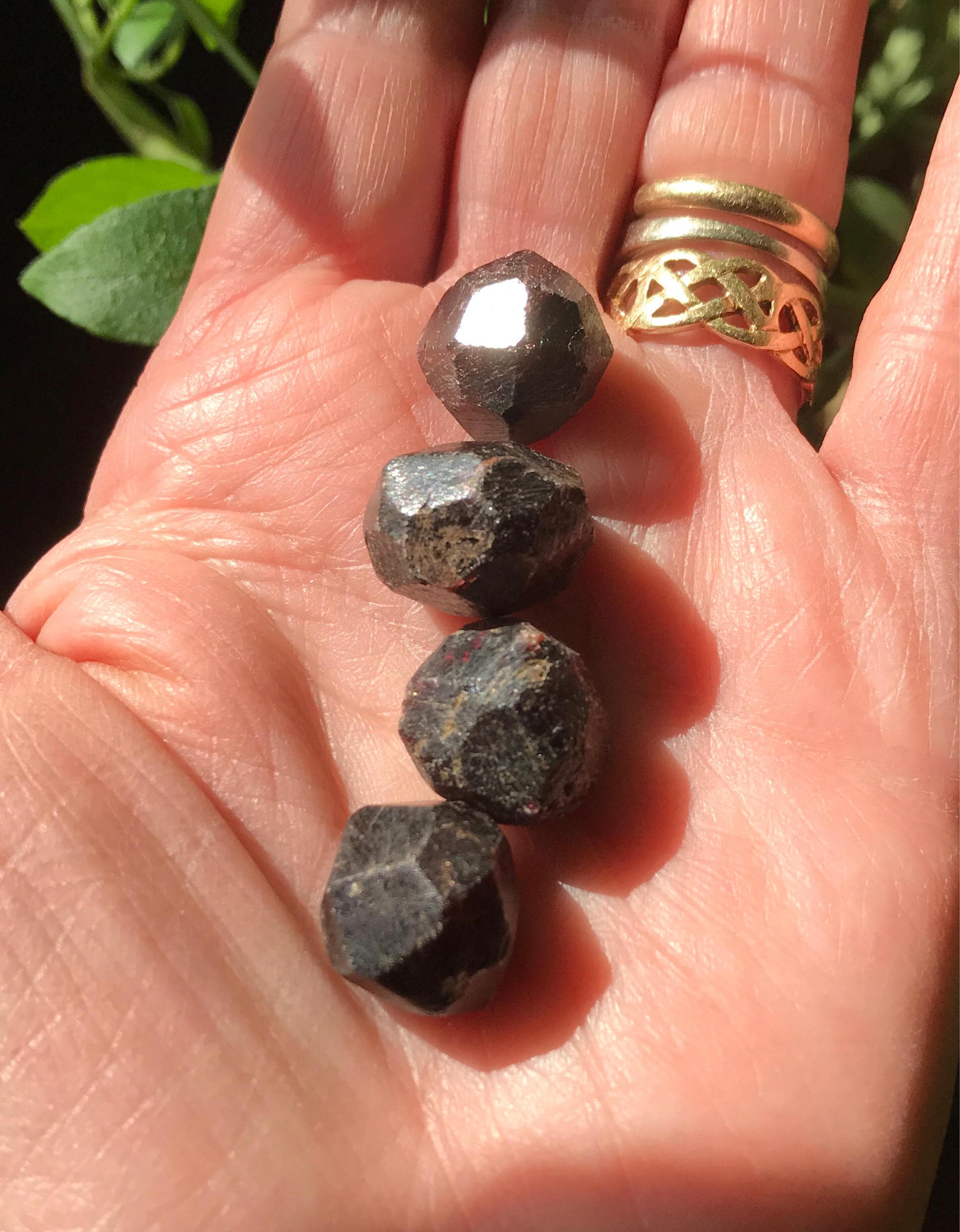 Raw Garnet Crystals, Parcel of 4 Each, 26.0 Grams, 130 Carats, CR2216