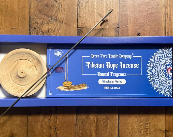 Himalayan Hanging Incense with Wooden Burner and Brass Hanger, Choose a Fragrance, New Style Rope Incense, 10 Sticks with Hanger on Each
