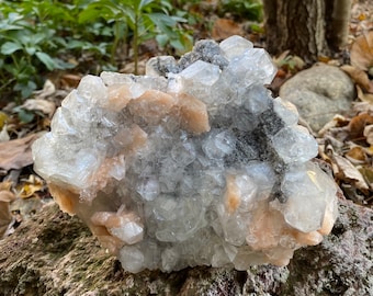 Apophyllite, XL Zeolite Cluster with Peach Stilbite, India, 1848.20 Grams, 4 LBS+ CR10629