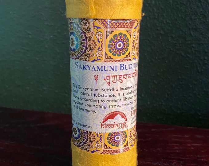 Sakyamuni Buddha Tibetan Incense, 24 Short Sticks per Tube, 3.9" L, Nepal