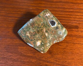 Rainforest Jasper, 1/4 LB+ Polished Freeform Palmstone, 116.90 Grams, Australia, CR12146