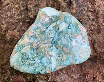 Green Wave Fluorite, 1 LB+ Natural, XL Polished Cabinet Stone, 531.10 Grams, Nigeria, CR11284