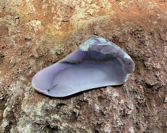 Purple Agate, Polished Freeform Palmstone, Manganese, Beautiful Color, Mexico, 87.90 Grams, CR12706