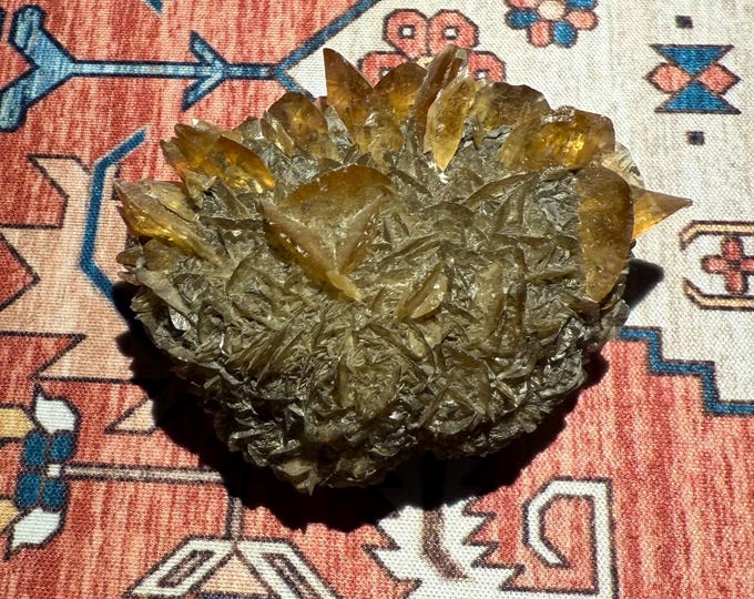 Selenite/Gypsum Ball with Blades, Raw Cluster, Grounding, Canada, 53.40 Grams, CR12614
