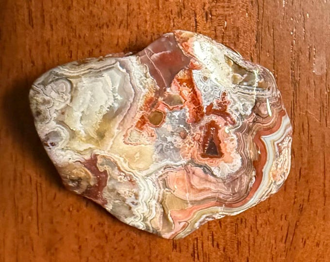 Crazy Lace Agate, 1/3 LB++ Free Form Polished Palm Stone, Orbicular, Botryoidal, Beautiful Color & Patterning, Mexico, 181.40 Grams, CR12745