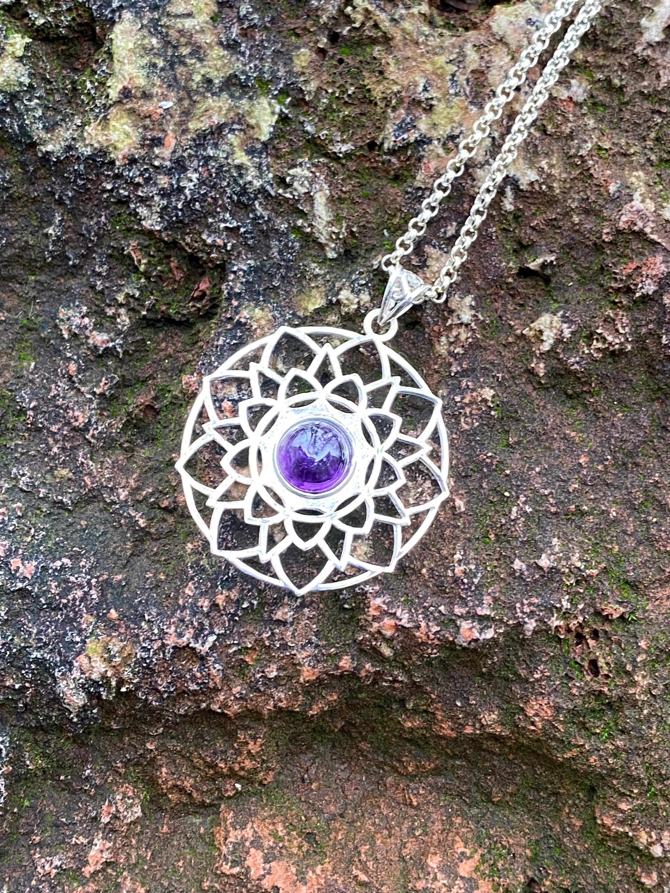 Rose Quartz Mandala Necklace Rose Quartz Mandala Necklace