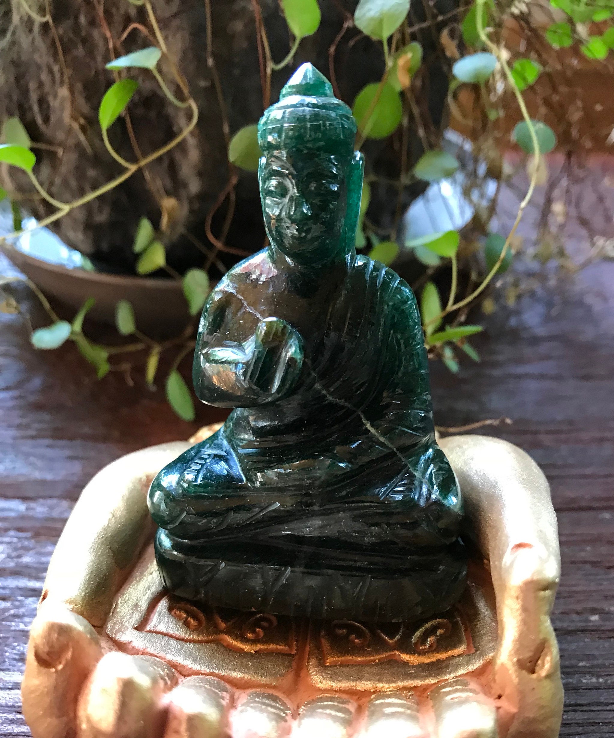 JADE Buddha, Nephrite, Carved Lord Buddha, Polished, 94.7 Grams, CR3845