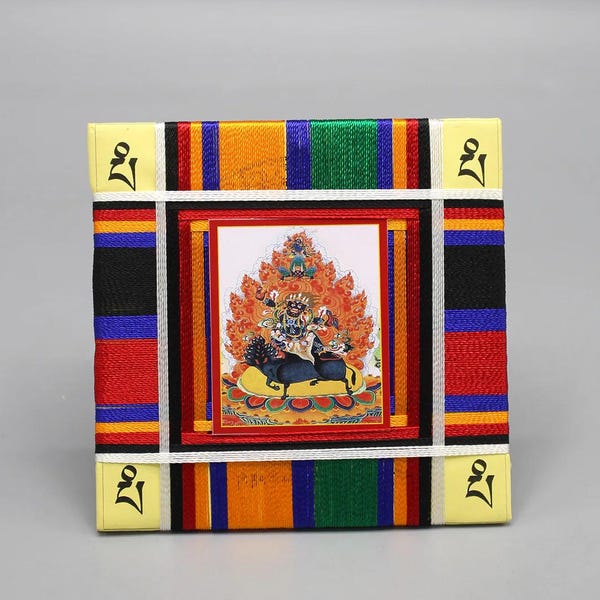 Mahakala Door Protection Amulet, Dharma Protector, Guardian Against Negativity, Protection Deity, 4.5” Square