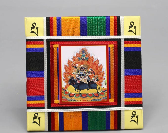 Mahakala Door Protection Amulet, Dharma Protector, Guardian Against Negativity, Protection Deity, 4.5” Square