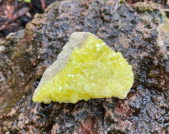 Raw Sulphur Cluster, Native Mineral on Matrix, Gemmy, Bolivia, 96.50 Grams, CR11603