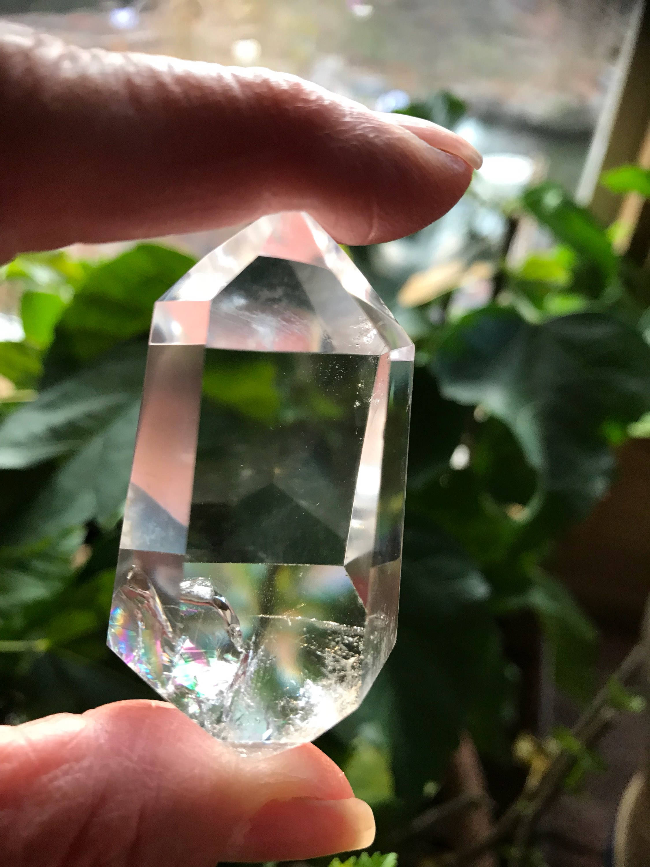 Rainbow Quartz Crystal, Clear, Polished, 52.6 Grams, Brazil, CR2610