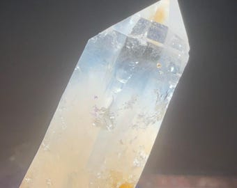 Blue Mist-Golden Healer Lemurian, Raw, Lithium/Cookeite/Oxide Included, Self-Healed, Shallow Key Area, Etched, Colombia, 48.90 Gm, CR12776