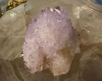 Spirit Quartz, RAW Druzy Cactus Quartz Cluster, Flower Quartz, Elestial, Energy Channeling, South Africa, 62.40 Grams, CR12699