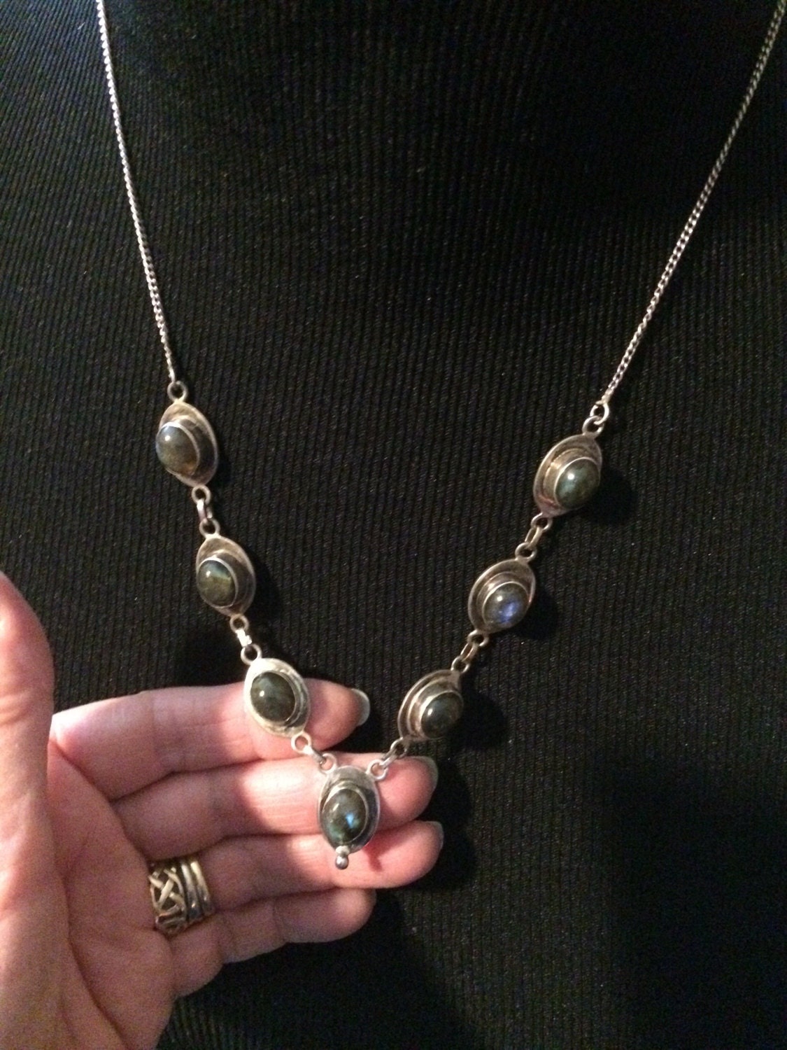 Sold to Meghan*VINTAGE, Labradorite Necklace BEAUTIFUL 7 stone ...
