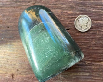 JADE, Nephrite Standing Stone, 1/2 LB- Deep Green Polished Stone, 206.30 Grams, Myanmar, CR12249