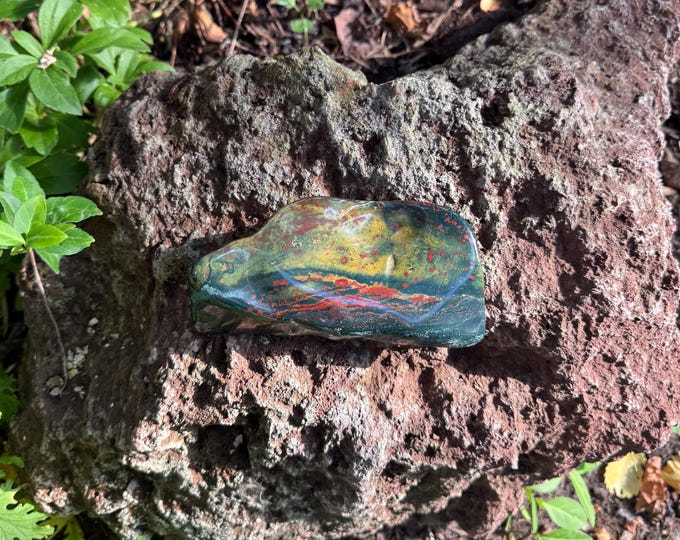 BLOODSTONE, 3/4 LBS+ Large Polished Freeform Colorful Stone, India, 371.60 Grams, CR11722