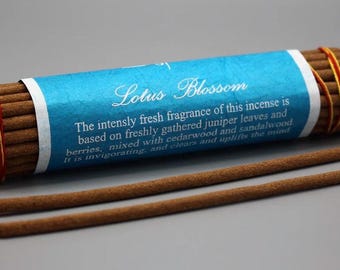 Lotus Blossom, Juniper, Cedar, & Sandal, Kopan Monastery Incense, Choose Pink OR Blue Package, 5" Sticks, Approx. 40 per Package