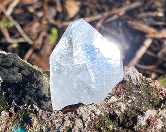 APOPHYLLITE, Clear, Full Crystal, Etched, Silver Veils, India, 17.10 Grams, CR11580