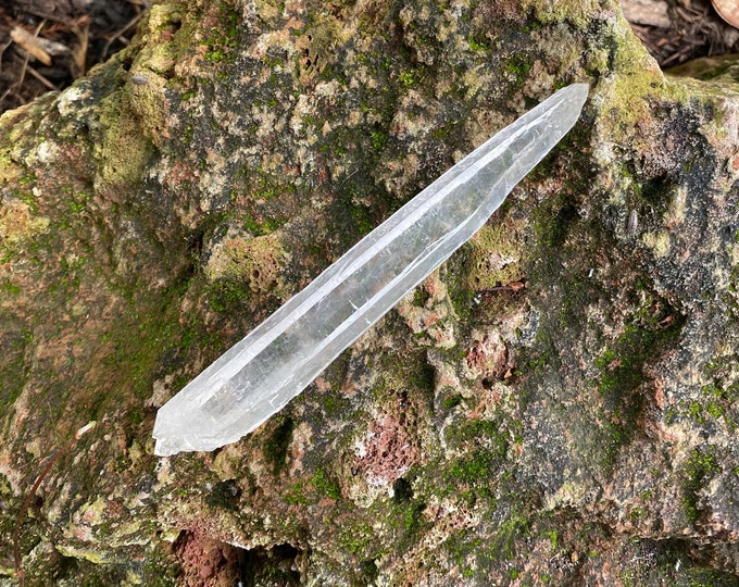 Diamantina  DT Lemurian Laser Wand, 5.75” L, RAW, Etched, Striated, Brazil, 64.5 Grams, CR11690