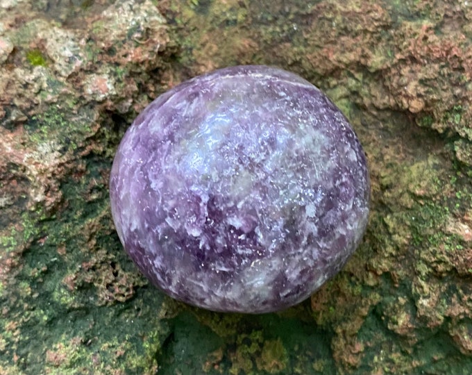 Lepidolite, Chunky, Round Polished Stone, Africa, 71.90 Grams, CR11804