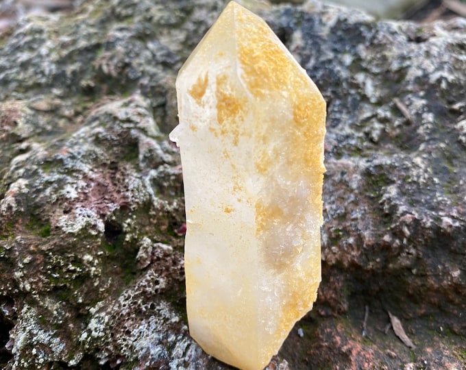 Golden Healer Quartz,  1/3 LB Raw and Druzy, Partial Bridge, Mine Fresh, Arkansas, 149.60 Grams, CR11519