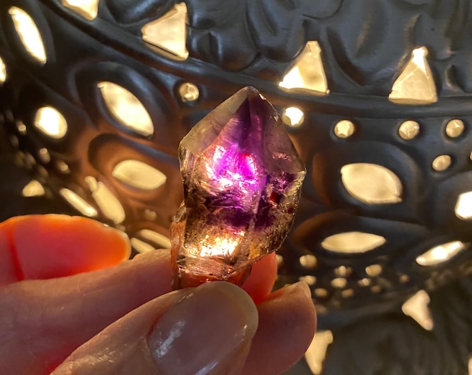 DT Raw Shangaan Smokey Amethyst Pocket Scepter, Rich Color, Gemmy, Keyed, Africa, 17.80 Grams, CR11513