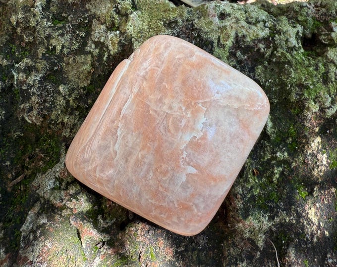 Salmon Moonstone, 1/3 LB- Free Form & Polished, 134.90 Grams, South Dakota, CR12609