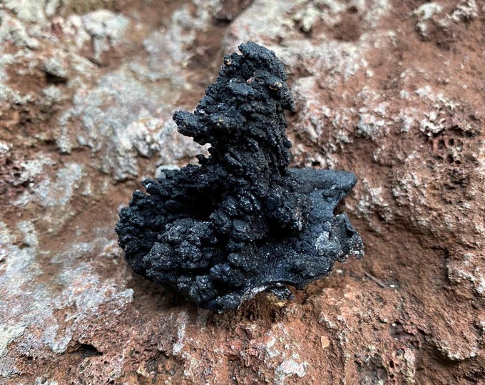 Goethite with Selenite, Raw Druzy Cluster, Grounding, Mexico, 31.60 Grams, CR11967