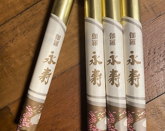 Kyara Eiju Selected Japanese Aloeswood Incense, Per Roll, 50-60 Slender Sticks Per Roll, 5-3/4” L