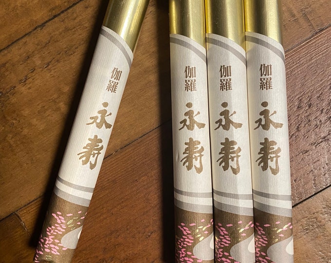 Kyara Eiju Selected Japanese Aloeswood Incense, Per Roll, 50-60 Slender Sticks Per Roll, 5-3/4” L