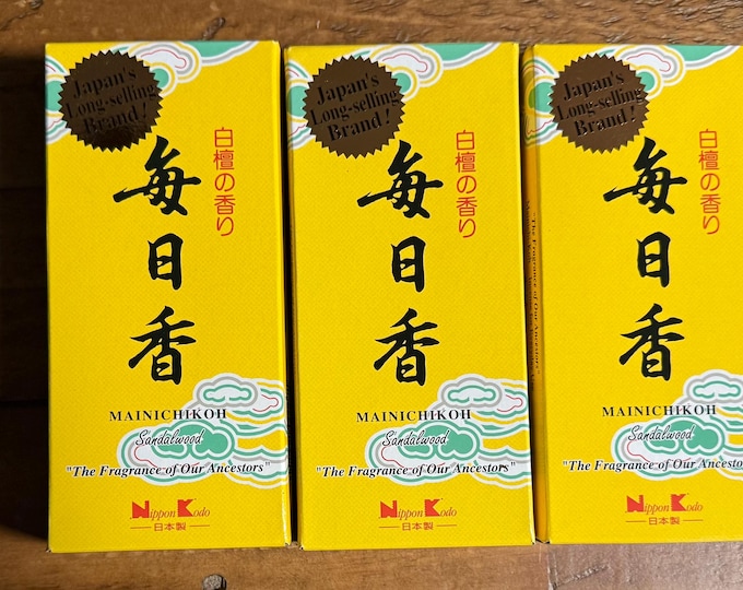 Mainichi-Koh Sandalwood, Japanese Incense, 170 Stick Box, 6" Sticks, No Holder