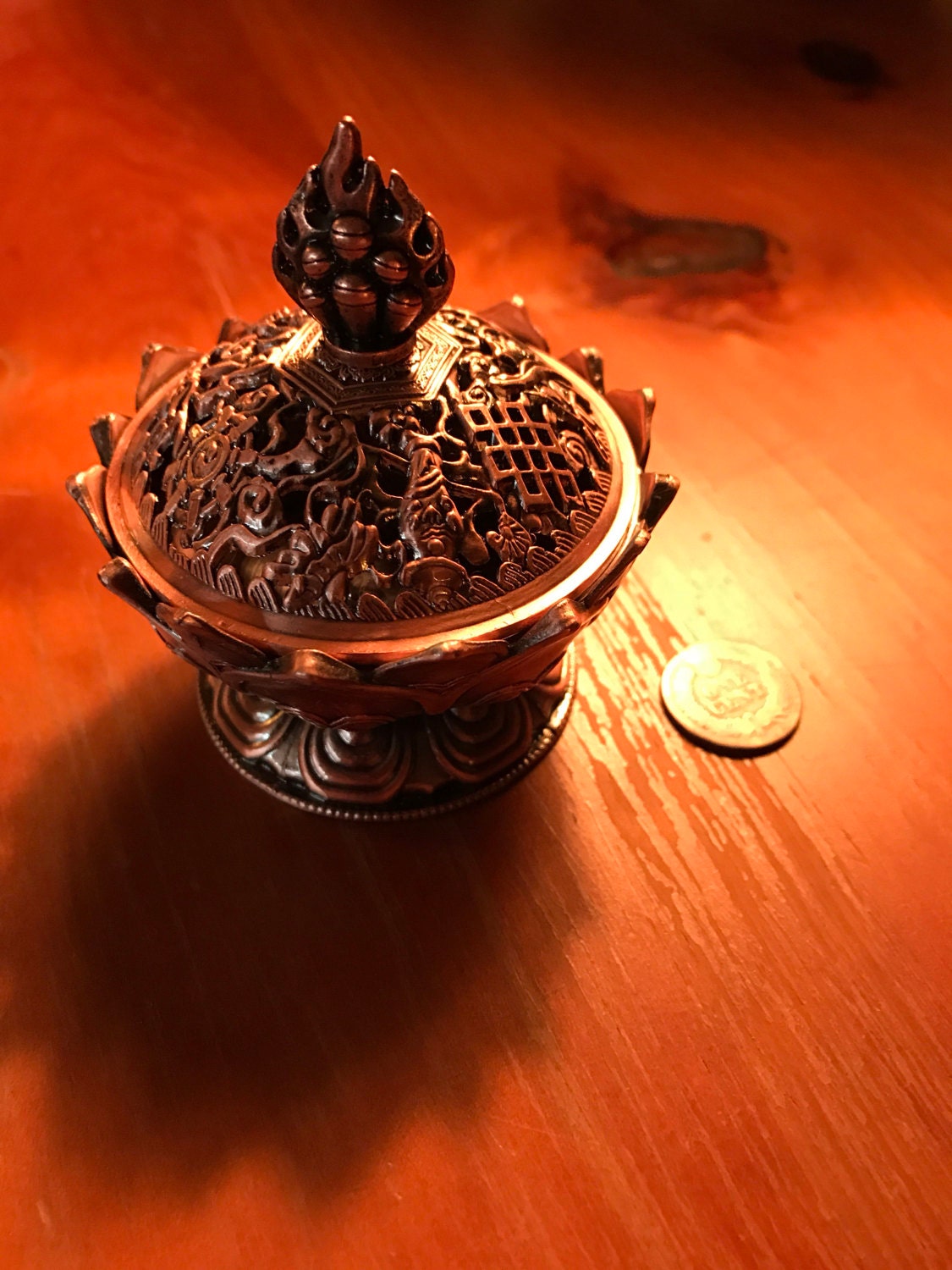 Closeout*Tibetan Lotus Mini Incense Burner Kit, 5 gr Handcrafted Resin