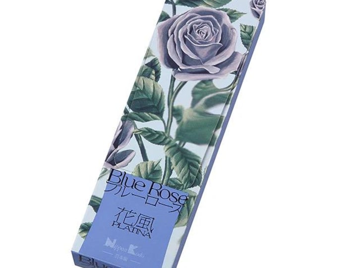 KA-FUH Japanese Platinum Blue Rose Incense, Low Smoke, 110 Sticks, 5” Length