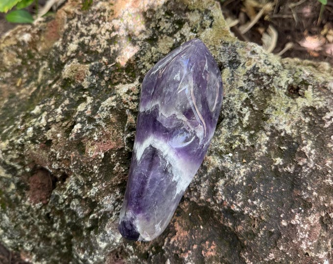 Large Chevron Amethyst, 1.11 LBS+ Polished, Free-Form, Natural, Africa, 501.90 Grams, CR12551