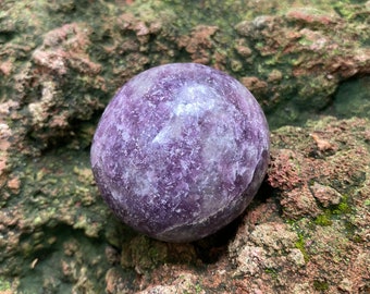 Lepidolite, Chunky, Round Polished Stone, Africa, 71.90 Grams, CR11804