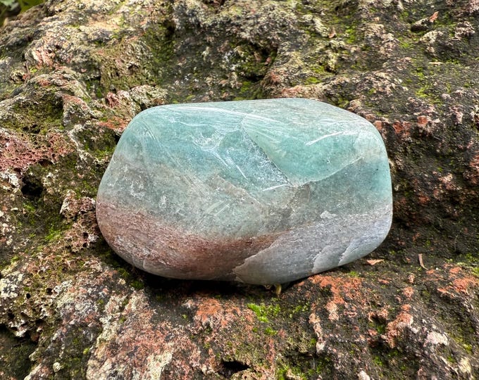 Blue Aventurine, Polished Freeform Palm Stone, Brazil, Protection, Heart, Emotions, 87.10 Grams, CR12564