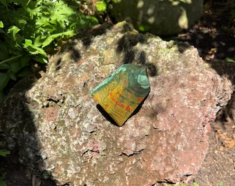 Bloodstone, 2/3 LB, Wide & Thick Standing Polished Tower, Intense Energies, Deep-Rich Color, India, 290.90 Grams, CR12665