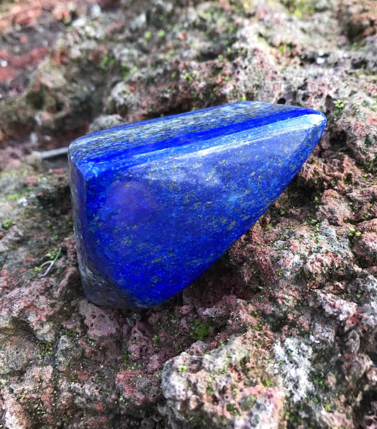 Lapis Lazuli Polished Thick Standing Stone Afghanistan 985 Grams