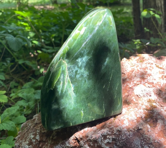 3-1/2 LBS JADE, Nephrite Standing Stone, Deep Green Polished Stone,  1588.40 Grams, CR10273