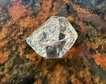 DT Herkimer Diamond, Raw Pocket Crystal, Keyed,  Clear, Silver Veiling, 27.90 Grams, CR12703