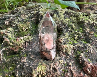 Lodalite Phantom Pocket Quartz, Standing Shaman Dream Stone, Polished, Chlorite, Lithium, Oxide Included, 16.00 Grams, Brazil, CR12613