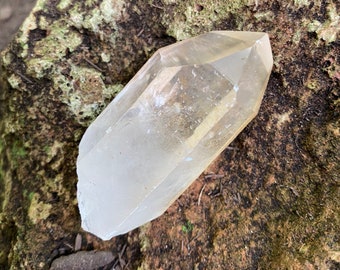 Lemurian Seed, RAW, Clear & Golden, Keyed, Bridge, Etched, Striated, Mine Fresh, Brazil, 71.90 Grams, CR11253