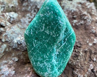 Amazonite, 1/3 LB+ Polished Freeform Palm Stone, Natural, Soothing Energies, Russia, 166.30 Grams, CR12011