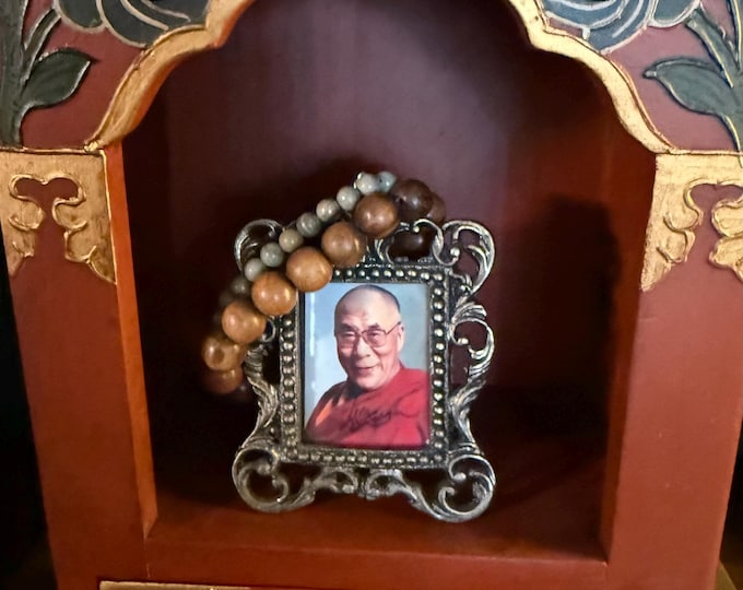 Tibetan Shrine Box for 6" Statue, Handcrafted and Painted, Rustic, Shrine Only, Statue Not Included, Nepal