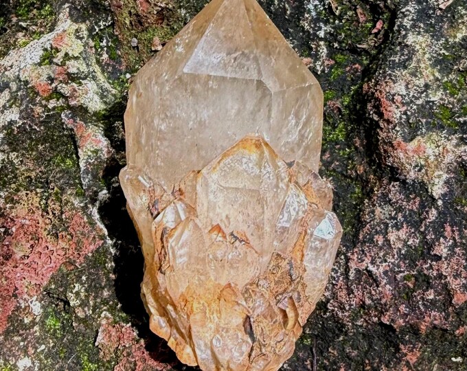 Kundalini Smokey Citrine, Raw, Golden Veils, Etched Faces, Africa, 103.70 Grams, CR12555