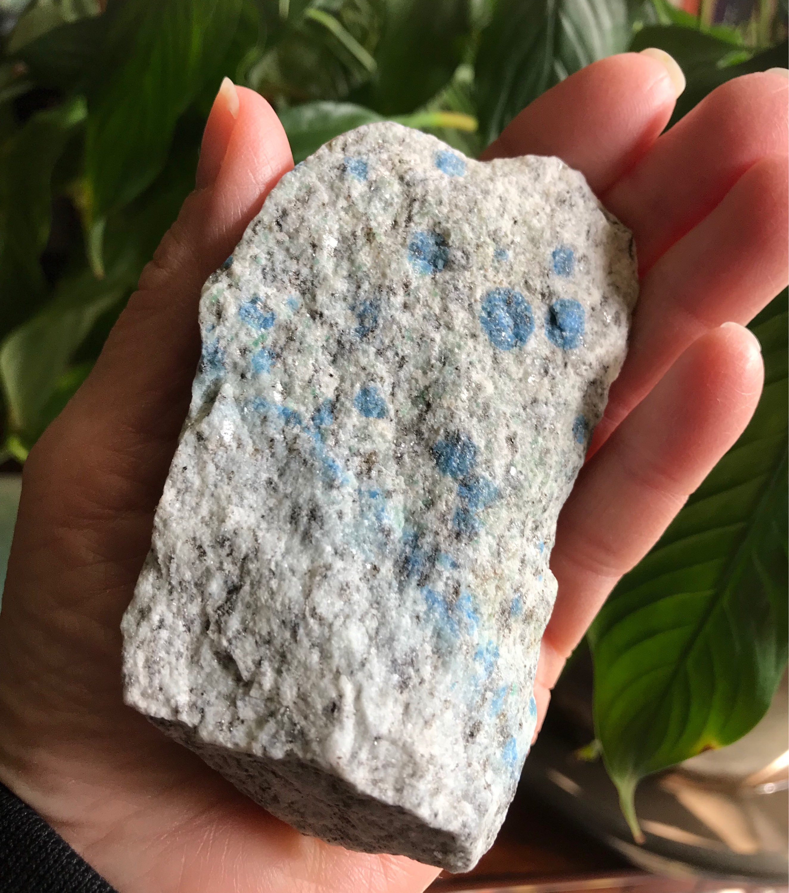 K2 Stone, Raw Standing Stone, Azurite in Granite, Pakistan, 209.4 Grams ...