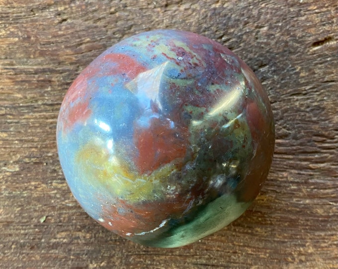 Bloodstone, 1/3 LB+ Polished Round/Spherical Palm Stone, India, 180.10 Grams, CR11452