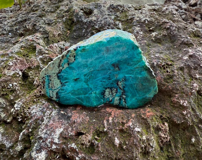 Chrysocolla, Stone of Peace, Polished one Side, 87.90 Grams, New Mexico, CR12420