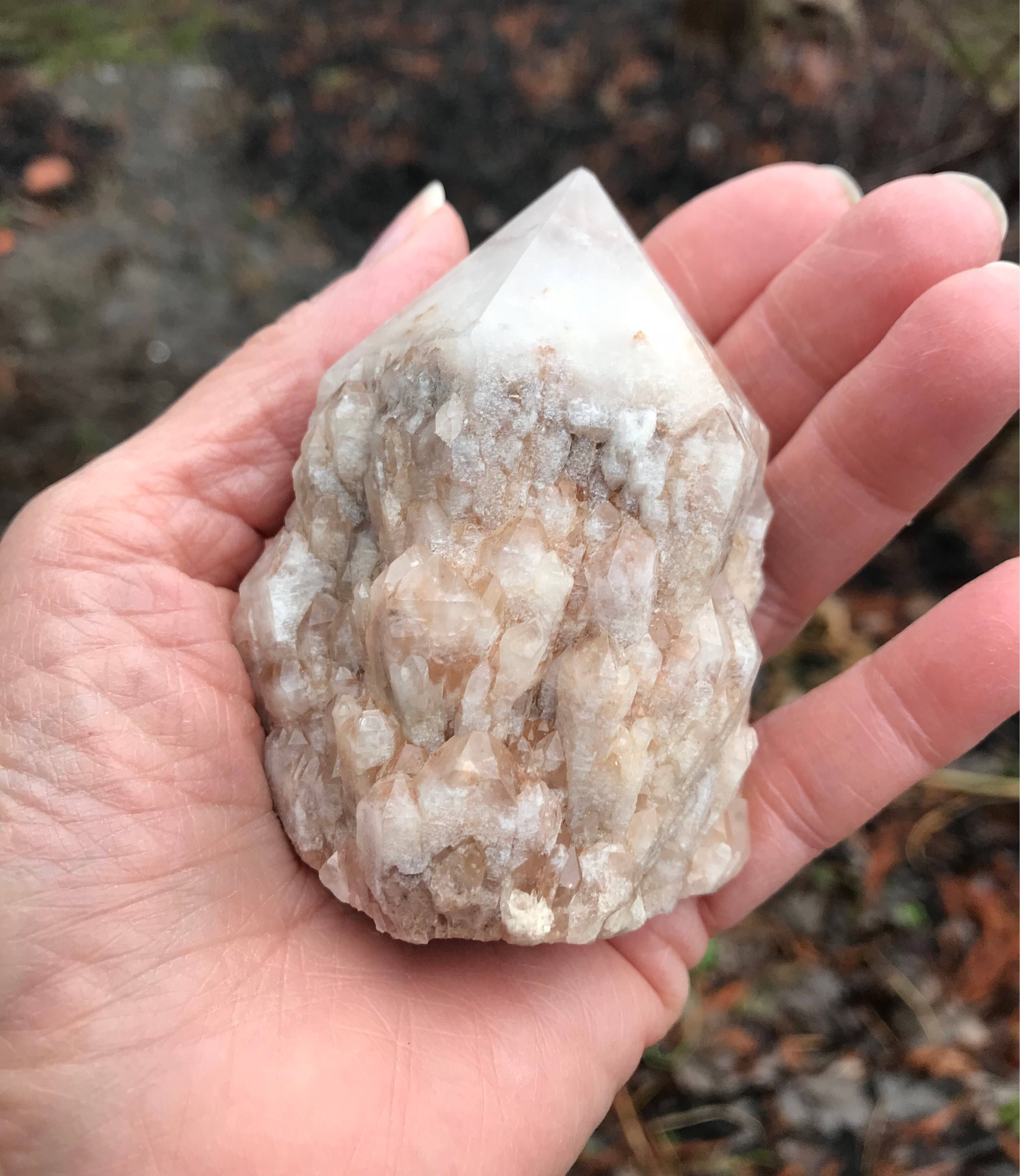 Candle Quartz, Cathedral Quartz, Raw, Elesitated, Veils, Hematite Included, Bridge Crystals