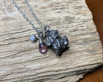 Meteorite Pendant, Campo de Cielo, Gemstone Charms, Chain Included, LS11659